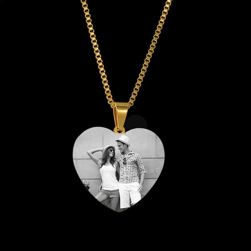 Personalized Stainless Steel Heart Necklace with Laser Engraving