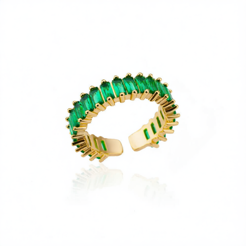 Colorful zircon open ring