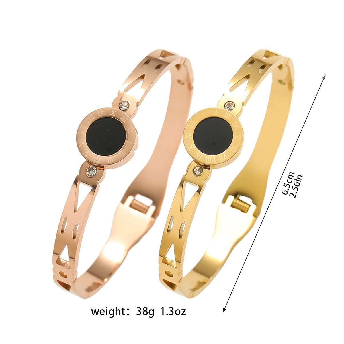 Titanium Steel Hollow Diamond Bracelet for Women