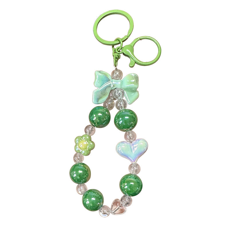 Cute Flower Bow Beaded Key Chain