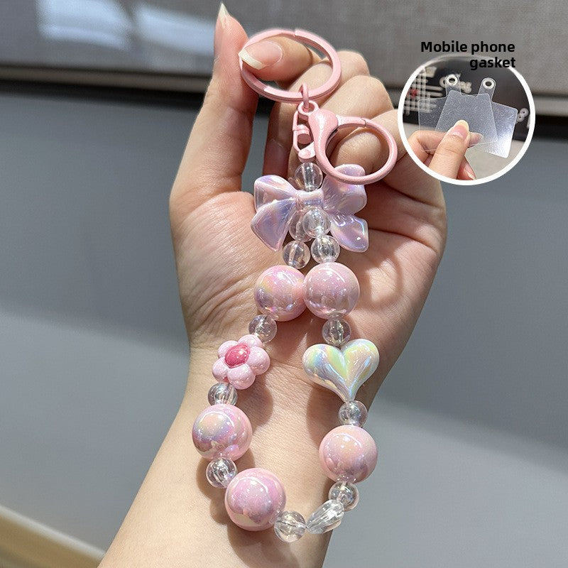 Cute Flower Bow Beaded Key Chain