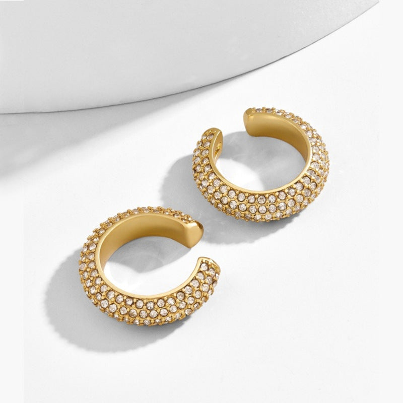 Diamond-studded vintage earrings