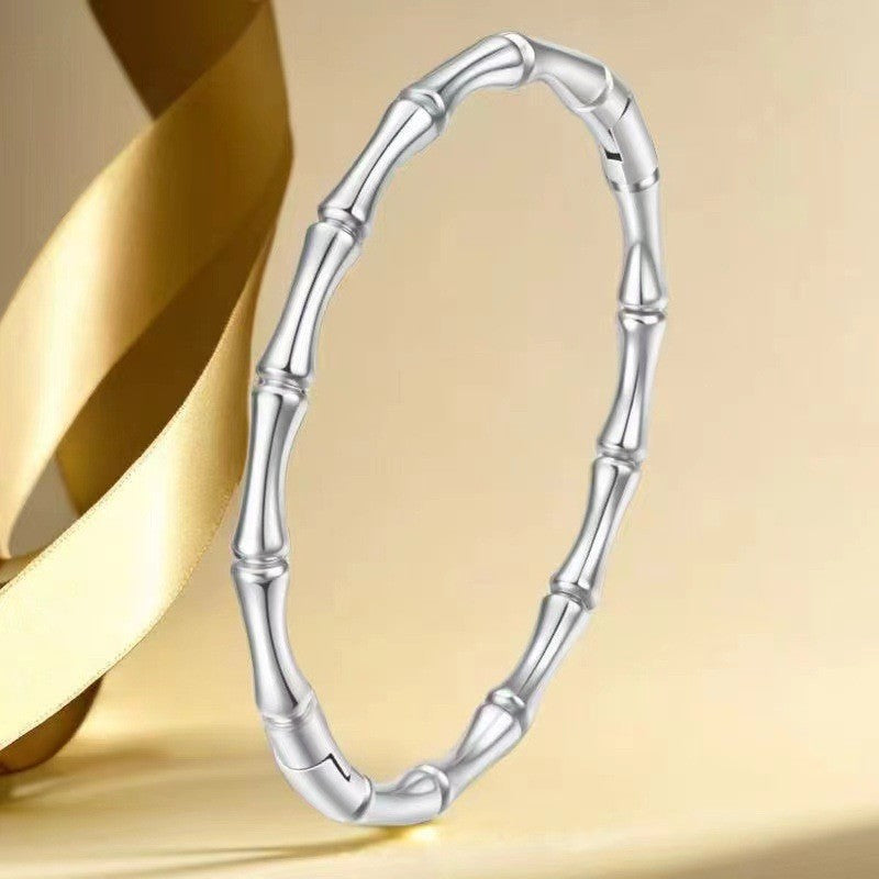 Titanium Steel Hollow Diamond Bracelet for Women