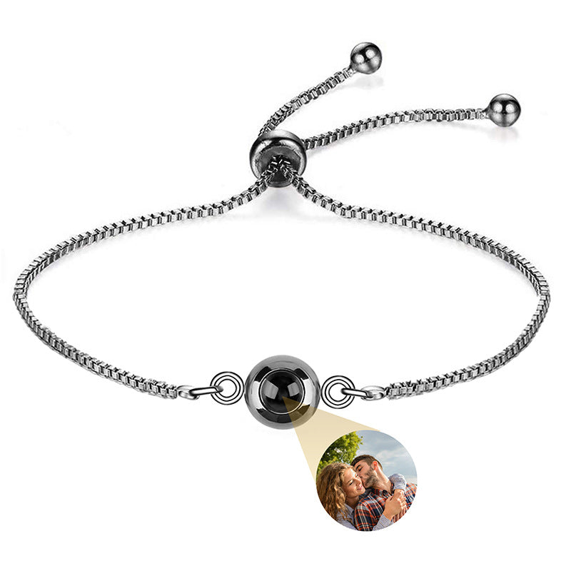 Customizable I Love You Projection Stainless Steel Bracelet