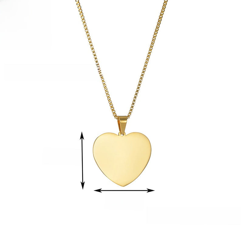 Personalized Stainless Steel Heart Necklace with Laser Engraving