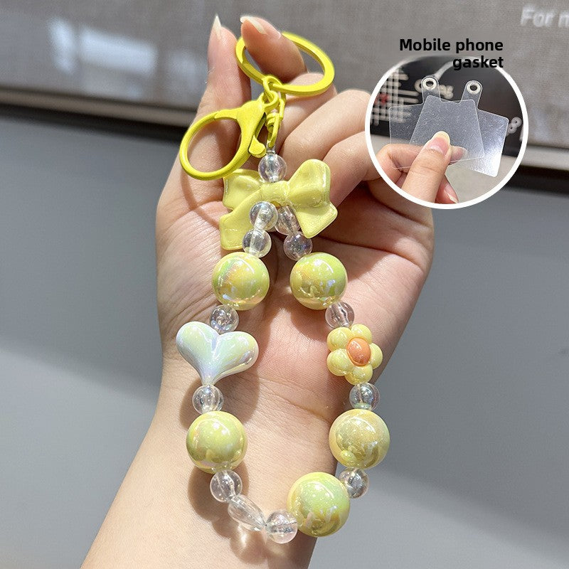 Cute Flower Bow Beaded Key Chain