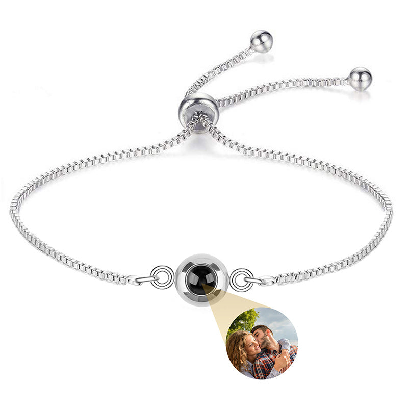 Customizable I Love You Projection Stainless Steel Bracelet