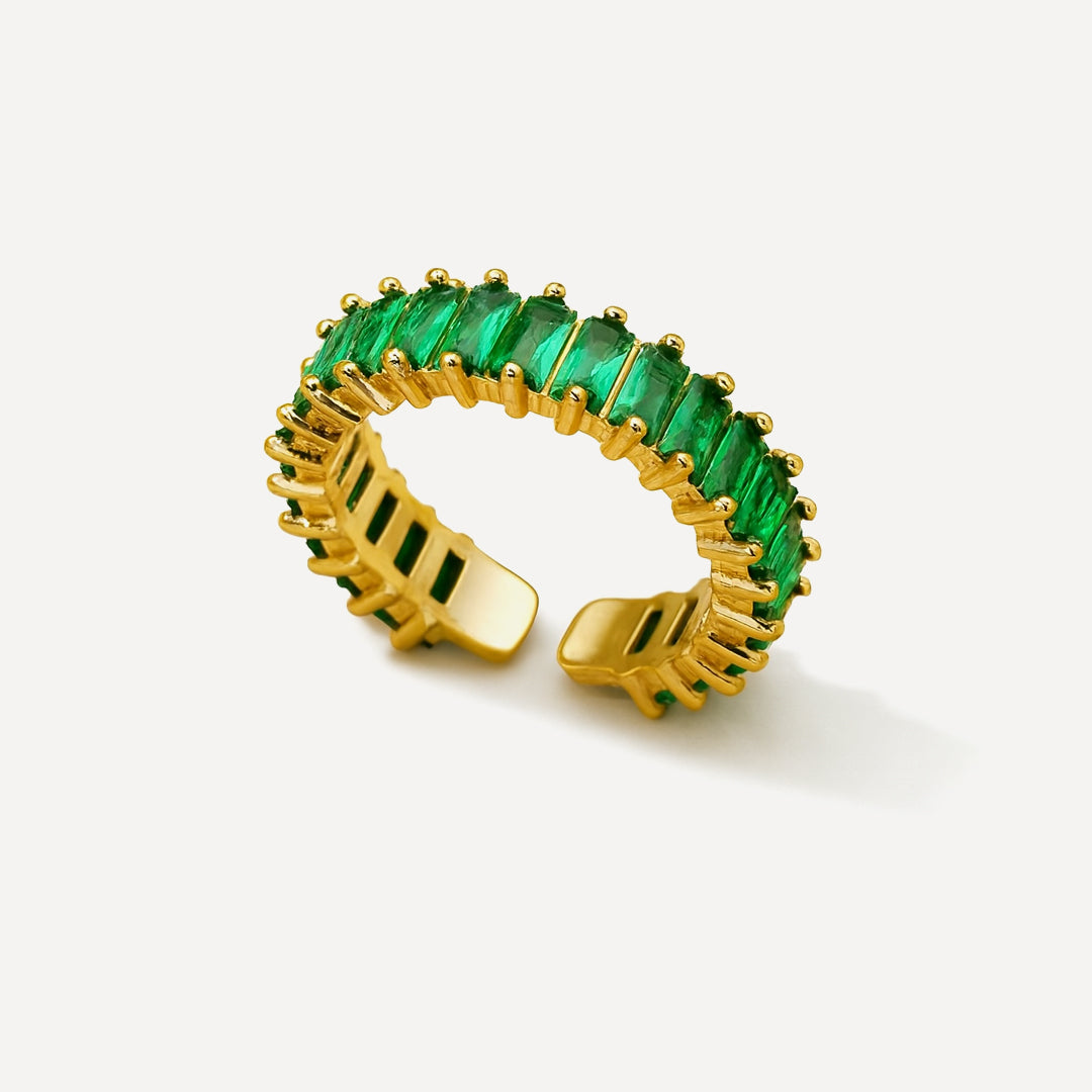 Colorful zircon open ring