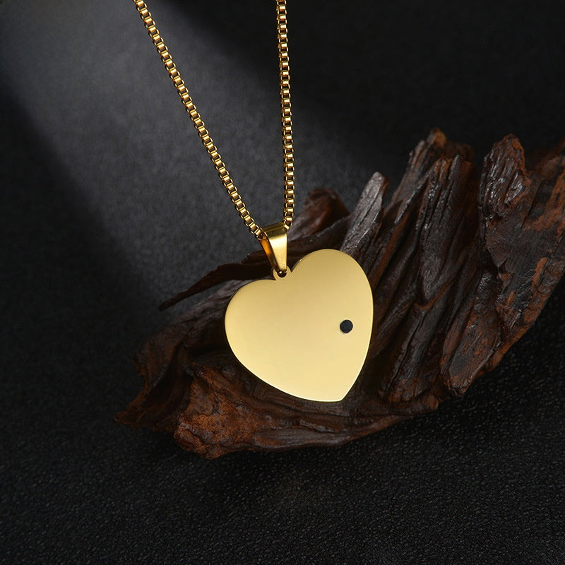 Personalized Stainless Steel Heart Necklace with Laser Engraving