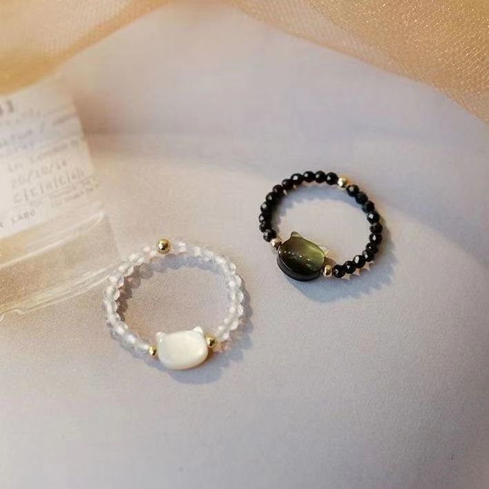 Adjustable Cat Couple's Matching Rings