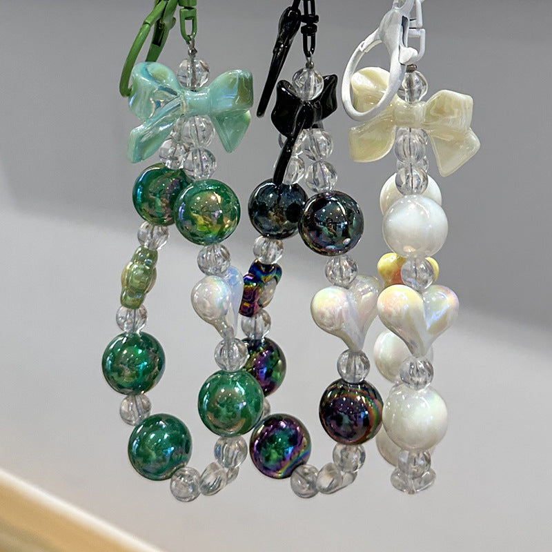 Cute Flower Bow Beaded Key Chain